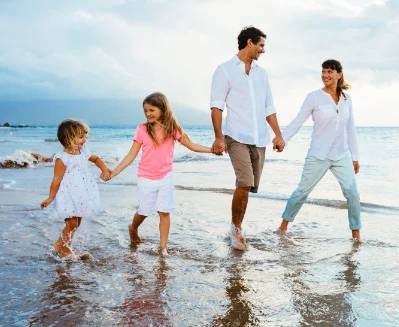 Family at the beach